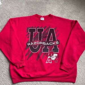 Vintage Arkansas Razorbacks Football Crewneck Sweatshirt Mens Size XXL